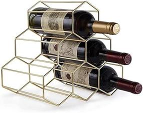 img 4 attached to 🍷 FOMANSH Countertop Wine Rack: Stylish 6-Bottle Holder for Wine Storage, Perfect for Wine Cellars, Bars, and Kitchen Cabinets