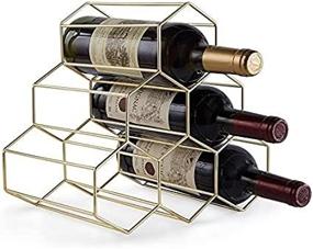 img 2 attached to 🍷 FOMANSH Countertop Wine Rack: Stylish 6-Bottle Holder for Wine Storage, Perfect for Wine Cellars, Bars, and Kitchen Cabinets