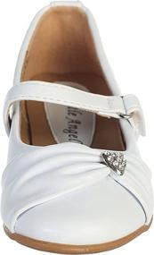 img 1 attached to 👟 Ivory Pearl or White Rhinestone Heart Flat Shoes for Infants and Girls