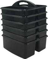 black plastic storage caddies pack logo