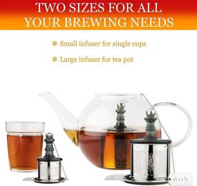 img 3 attached to 🍵 Premium Tea Ball Infuser Set: Multi-Cup Steeper, Single-Cup Infusers - Stainless Steel, Fine Mesh - Mulling Spice Ball Set - Tea Accessories, Strainers, and Filters