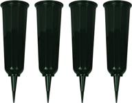 🏺 set of 4 green cemetery vases by black duck brand - 9.75"x3" with stake - turf-blending green color logo