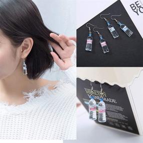 img 2 attached to Quirky Collection: 8 Pairs of Bear, Goldfish, 🐻 Water Bottle, and Milk Tea Dangle Earrings for Women