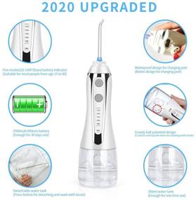 img 3 attached to 🚿 H2ofloss Cordless Water Dental Flosser - Portable Oral Irrigator for Teeth, Braces | Rechargeable, IPX7 Waterproof Teeth Cleaner for Home & Travel