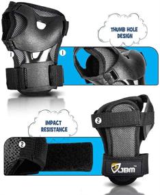 img 2 attached to JBM Kids Protective Gear Set - Knee & Elbow Pads with Wrist Guards, Adjustable Straps for Roller Skating, Cycling, BMX Biking, Skateboarding, Inline Skating, Scooter Riding & Sports