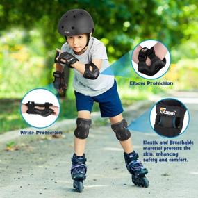 img 3 attached to JBM Kids Protective Gear Set - Knee & Elbow Pads with Wrist Guards, Adjustable Straps for Roller Skating, Cycling, BMX Biking, Skateboarding, Inline Skating, Scooter Riding & Sports