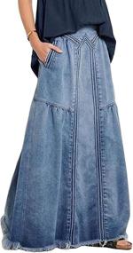 img 4 attached to 👗 Stylish & Versatile: CHARTOU Women's Retro Maxi Denim Skirt with Pockets