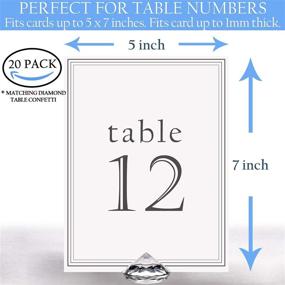 img 2 attached to Luxury Diamond Place Card/Table Number Holder [20 Pack] + Matching Diamond Table Confetti [Over 6,000 Diamonds] | Crystal-Clear Acrylic Party & Wedding Table Decor