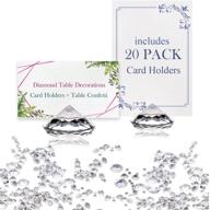 luxury diamond place card/table number holder [20 pack] + matching diamond table confetti [over 6,000 diamonds] | crystal-clear acrylic party & wedding table decor logo