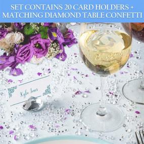 img 3 attached to Luxury Diamond Place Card/Table Number Holder [20 Pack] + Matching Diamond Table Confetti [Over 6,000 Diamonds] | Crystal-Clear Acrylic Party & Wedding Table Decor