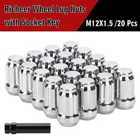 img 3 attached to 🔧 Richeer 20PCS 1.38 inch Chrome Wheel Lug Nuts - 12mmx1.5 Spline Acorn Tuner MK for Honda Accord Civic Odyssey Element HR-V Sierra with 1 Socket Key