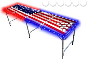 img 4 attached to 🎉 Customizable 8-Foot PartyPong Table with Cup Holes, LED Lights, Dry Erase Surface & Graphic - Select Your Preferred Model