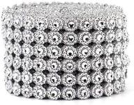 shukii 60 yards rhinestone crystal ribbon faux diamond ribbon 🎀 wrap silver flower mesh wrap roll 4 inches x 10 yards (silver) logo