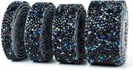 💎 sparkling black diamond wrap: self adhesive rhinestone sheets for diy crafts, cloth, cake decor, wedding & car decorations - 4 rolls logo