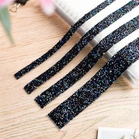 img 2 attached to 💎 Sparkling Black Diamond Wrap: Self Adhesive Rhinestone Sheets for DIY Crafts, Cloth, Cake Decor, Wedding & Car Decorations - 4 Rolls