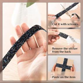 img 1 attached to 💎 Sparkling Black Diamond Wrap: Self Adhesive Rhinestone Sheets for DIY Crafts, Cloth, Cake Decor, Wedding & Car Decorations - 4 Rolls