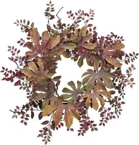 img 4 attached to 🍂 Cloris Art Fall Wreath: 22-24 Inch Aralia Leaves Farmhouse Door Decor