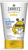 🍯 zarbee's naturals baby daily bottom balm: beeswax, calendula, aloe - 4oz size logo
