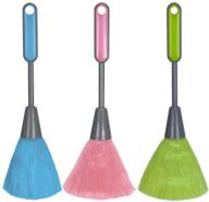 🧹 3-pack fluffy microfiber delicate kitchen duster laptop keyboard brush computer screen cleaner tool mini dusting wand (blue, green, pink) by wovte logo