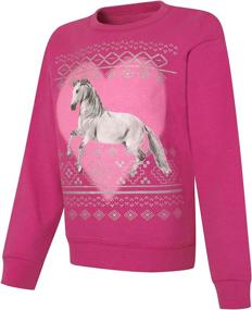 img 1 attached to 👧 Cozy and Cute: Hanes Big Girls' Ecosmart Graphic Fleece Sweatshirt