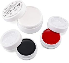 img 3 attached to 🤡 CCbeauty Clown Makeup Kit - Professional Halloween Special Effects SFX with White, Black, Red Face Paint Foundation Cream, 6 Brushes, and Red Nose for Joker, Skeleton, Vampire, Zombie Cosplay Dress Up Makeup