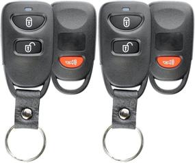 img 1 attached to Набор из 2 чехлов для брелков KeylessOption с кожаным ремешком для Hyundai Kia - полная оболочка, кнопочная панель и крышка