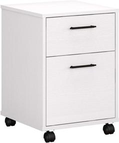 img 4 attached to 🏢 Stylish and Practical: Bush Furniture Key West 2 Drawer Mobile File Cabinet in Pure White Oak