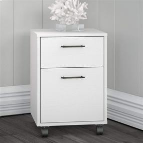 img 3 attached to 🏢 Stylish and Practical: Bush Furniture Key West 2 Drawer Mobile File Cabinet in Pure White Oak