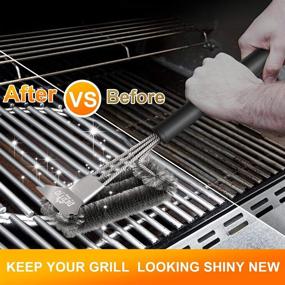 img 3 attached to Safe and Effective Grill Brush Cleaner with Wire Bristles - No Gas Grill BBQ Accessories