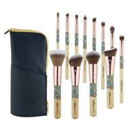 anmor 12pcs premium synthetic makeup brushes set with unique design and brush bag - perfect for foundation, face powder, blush, and eyeshadow logo