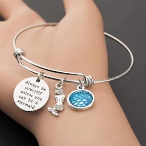 img 1 attached to 🧜 Magical Mermaid Scales Bracelet - Inspire Your Inner Mermaid with this Charming Sea Mermaid Quote Bangle