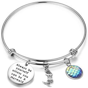 img 4 attached to 🧜 Magical Mermaid Scales Bracelet - Inspire Your Inner Mermaid with this Charming Sea Mermaid Quote Bangle