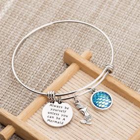 img 2 attached to 🧜 Magical Mermaid Scales Bracelet - Inspire Your Inner Mermaid with this Charming Sea Mermaid Quote Bangle