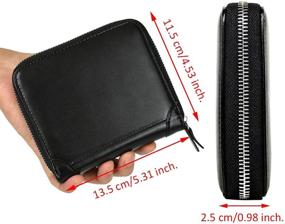 img 2 attached to Lacheln RFID Card Holder Wallet for Men and Women - Small Credit Card Case and Cash Organizer, Black Color with 40 Slots