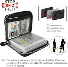 img 3 attached to Lacheln RFID Card Holder Wallet for Men and Women - Small Credit Card Case and Cash Organizer, Black Color with 40 Slots