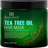 🌿 botanic hearth tea tree hair mask & deep conditioner: ultimate moisturization and hair protection - enriched with soy protein, vitamin e, collagen, keratin & coconut oil - 16 oz (packaging may vary) logo