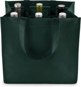 img 4 attached to 🍷 True Seating 6 Bag with Divider: Non-Woven 100 GSM, Customizable Wine Bottle Carrier, Green