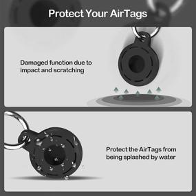 img 3 attached to 🔒 Protective 4-Pack AirTags Case with Silicone Keychain Loop: Keep Your AirTags Dust-free and Scratch-free on Keys, Rings, and Collars - Cat & Dog Friendly AirTag Accessories