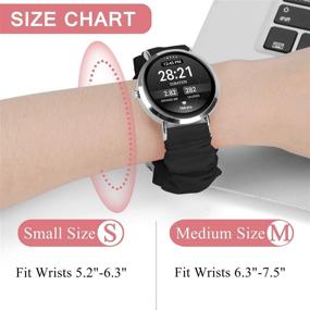 img 2 attached to 👩 20mm 22mm Scrunchies Watch Bands, Cute Elastic Replacement Bands for Women with Quick Release Bar, Fabric Band for Samsung Galaxy Active, Active 2 40mm 44mm Watch Smartwatch - U-Black+Grey+Pink M