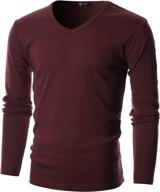 👕 givon mens slim fit soft cotton long sleeve lightweight v-neck thermal t-shirt logo