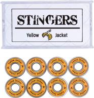 🛹 yellow jacket premium skateboard bearings - pro longboard bearings | 608 abec (pack of 8) logo