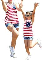 4th of july mommy and me american flag star striped sleeveless tank tops blouse by uniqueone logo