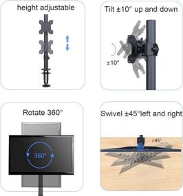 img 1 attached to 🖥️ Suptek MD9401: Single Fully Adjustable Monitor Arm Stand Mount for 13-32 inch Screens up to 22lbs with VESA 75-100