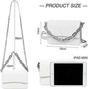 img 3 attached to Quilted Crossbody Bag for Women with Chain Strap - PU Leather Shoulder Purse Handbag