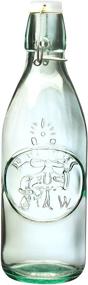 img 2 attached to Set of 2 Amici Home Italian Recycled Green Water Tap Glass Bottles, 34oz