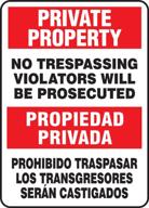 accuform sbmatr510va trespassing prosecuted transgresores logo