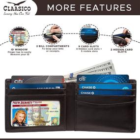 img 3 attached to 👔 Stylish and Functional Genuine Leather Bifold Men's Wallets, Card Cases & Money Organizers with Blocking Technology