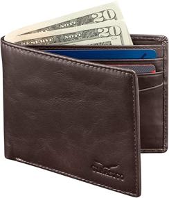 img 4 attached to 👔 Stylish and Functional Genuine Leather Bifold Men's Wallets, Card Cases & Money Organizers with Blocking Technology