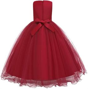 img 2 attached to Vintage Burgundy Bridesmaid Dresses for GirlsTulle Girls' Clothing