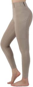 img 4 attached to 👖 Women's Horse Riding Tights with Pockets - Training Breeches Pants Featuring Silicone Grip